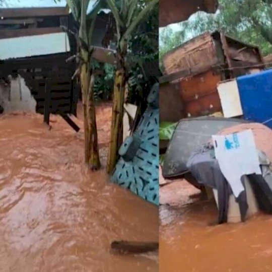 Sem ter para onde ir, moradora do Jardim Noroeste fica em barraco alagado pela tempestade