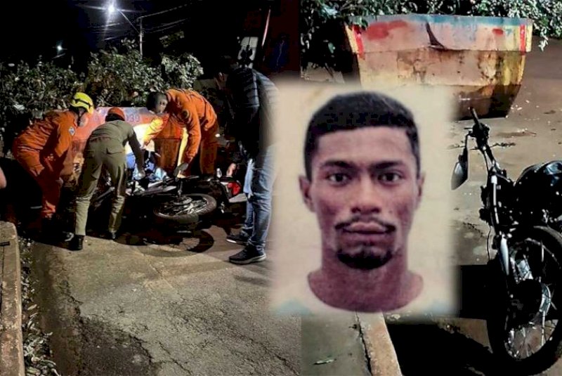 Rio Brilhante - Motociclista bate contra caçamba de entulhos e morre