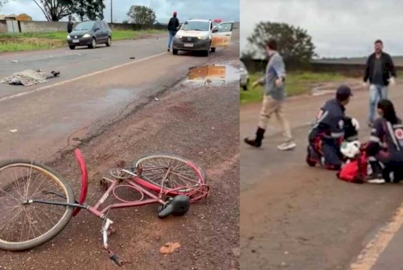 Ciclista é atropelado e morre em Anel Viário de Dourados