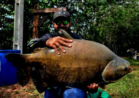 Competidor de MS fisga peixe de quase 30 kg em torneio de pesca