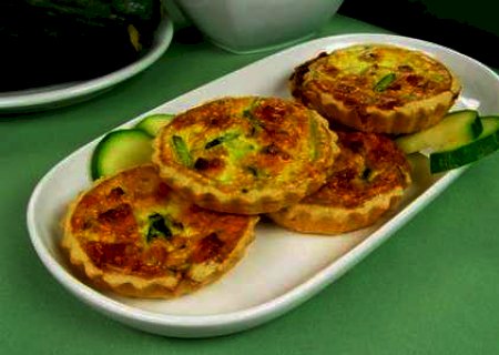 Miniquiche de abobrinha com bacon
