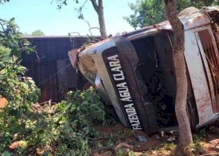 Caminhoneiro morre preso às ferragens após veículo bater contra árvore em Água Clara