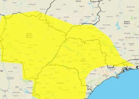 Meteorologia renova alerta de tempestade com queda de granizo para todas as cidades do MS