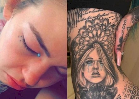 Tatuagem no olho quase deixa modelo cega e faz ela 'chorar azul'; veja