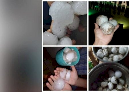 Chuva de granizo chega na fronteira e deixa moradores no prejuízo