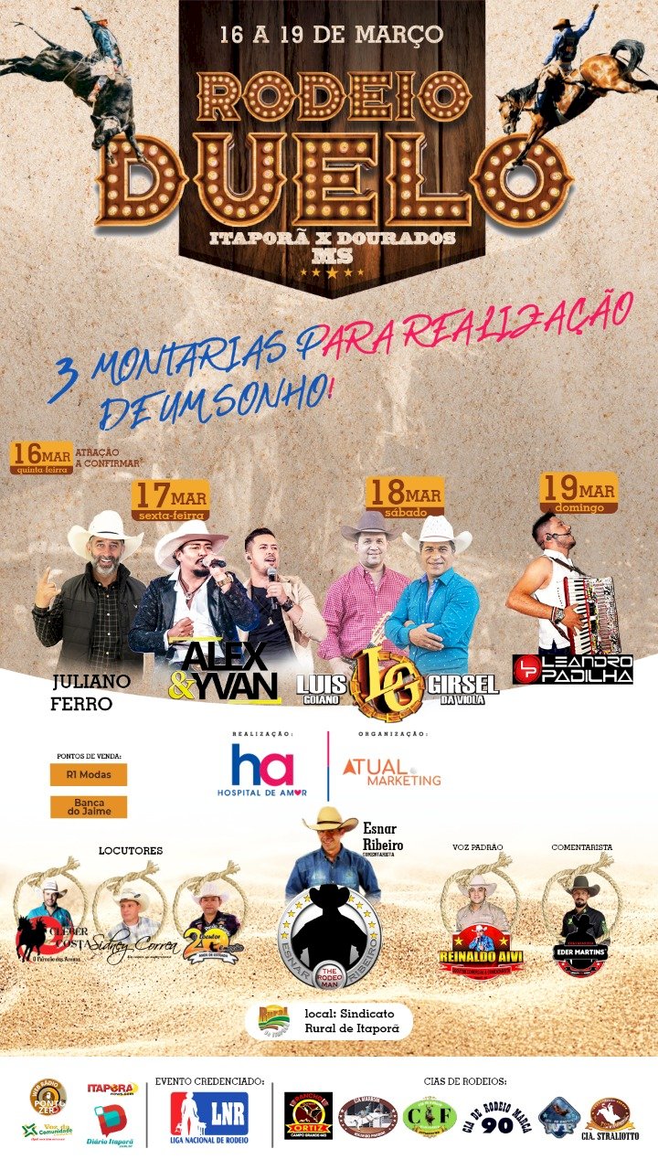 Festa do Peão de Boiadeiro de Dourados começa na semana que vem com shows e  rodeios