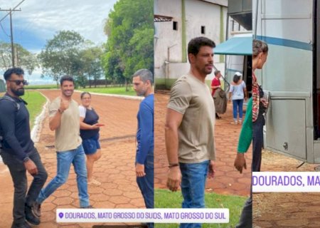 CONFIRA imagens de Cauã Reymond gravando nova novela da Globo em Dourados