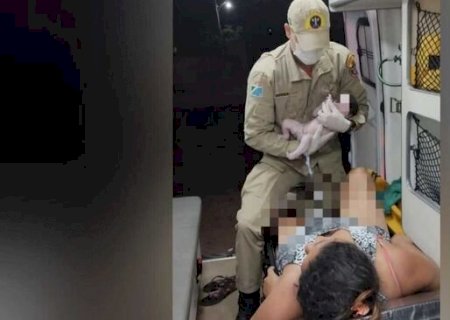 Mulher entra em trabalho de parto e dá à luz dentro de viatura do Corpo de Bombeiros em Jardim
