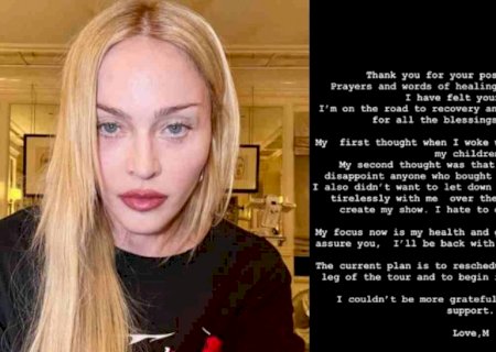 Madonna se pronuncia pela primeira vez após internação: 'Detesto decepcionar alguém'