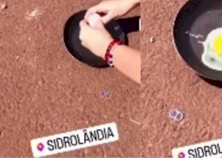 VÍDEO: Para que gastar gás? Moradora frita ovo no asfalto quentinho de MS