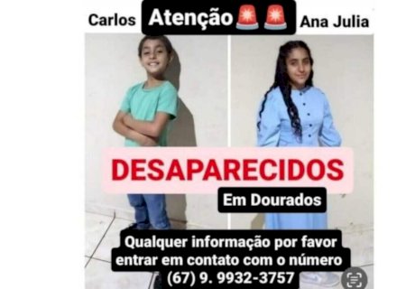 Crianças desaparecem e mãe pede ajuda em Dourados
