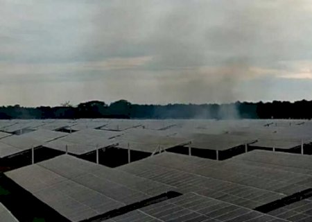 Princípio de incêndio em estação de energia solar mobiliza bombeiros em Bataguassu