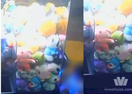 Ivinhema: Menino fica preso em máquina de pelúcia durante brincadeira em MS