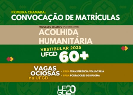 UFGD convoca aprovados em processos seletivos para matrícula