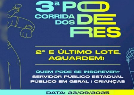 Segundo lote de inscrições para a 3ª Corrida dos Poderes abre nesta terça