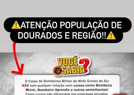 Comunicado do Corpo de Bombeiros Militar de Mato Grosso do Sul