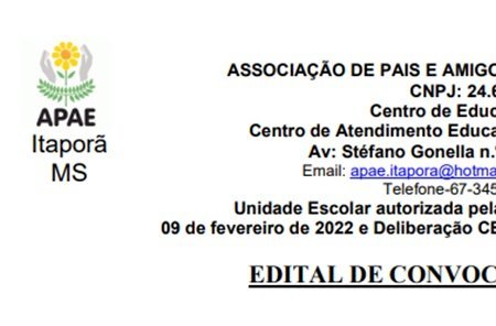 Edital de Convocação – Assembleia Geral da APAE de Itaporã