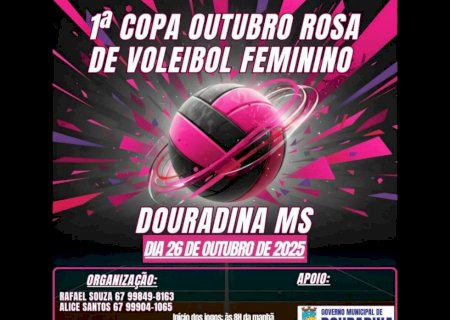 Douradina une esporte e conscientização na 1ª Copa Outubro Rosa de Voleibol Feminino