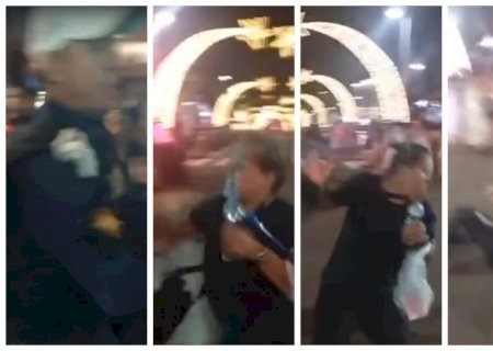 Protesto contra Adriane e agressão de guardas municipais marcam ativação de luzes de Natal