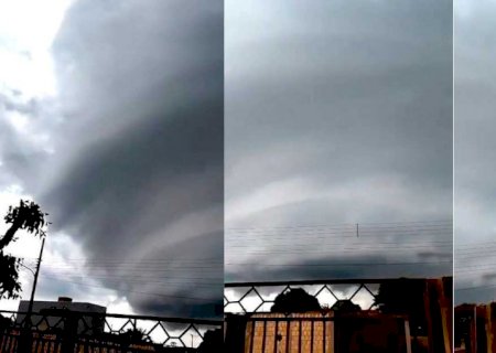 Nuvem em forma de tornado assusta moradores em Deodápolis (vídeo)