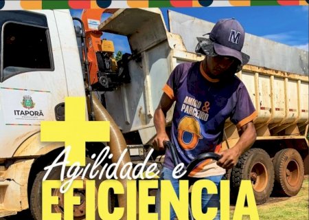 Investimento estratégico: Novo equipamento transforma a manutenção dos espaços públicos em Itaporã