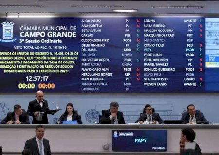 C&acirc;mara mant&eacute;m veto e taxa do lixo segue sendo cobrada em Campo Grande