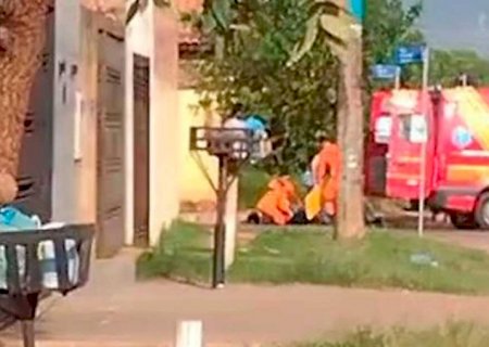 Carro bate em motociclista antes de acertar muro durante acidente no Jardim Noroeste (vídeo)