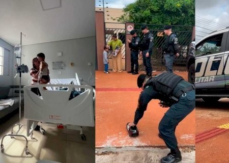 Menino vence internações e realiza sonho de andar em viatura da Polícia Militar (vídeo)