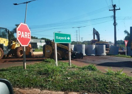 Anel Viário entre Dourados e Itaporã tem trecho parcialmente interditado na rotatória da Planacon