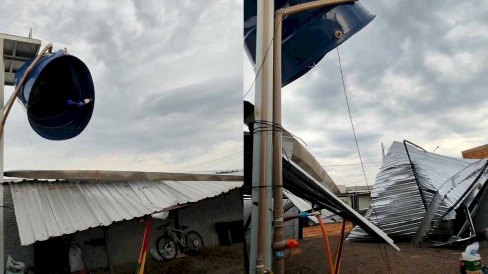 Temporal rápido provocou estragos em imóvel e prejuízo ultrapassou R$ 15 mil em Água Clara (vídeo)