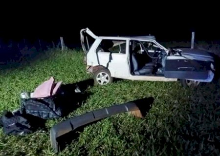 Condutor de Uno perde controle e veículo capota na MS-156