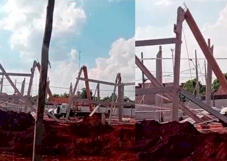 Estrutura de obra cai sobre trabalhadores, deixa um morto e seis feridos no Aero Rancho (vídeo)